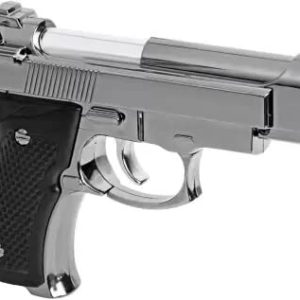 WBD Worlds Mini Gun Shaped Lighter Microfibre Gas Lighter (Silver, Black, Pack of 1)