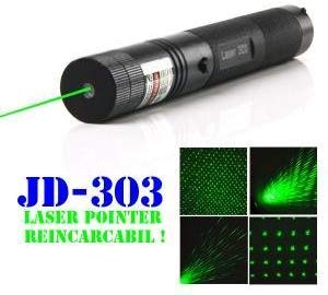 Adjustable Green Laser Pointer with Safety Key (Black
